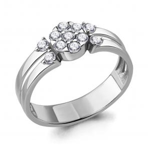 Серебряное кольцо AQUAMARINE с фианитом А68528А фото