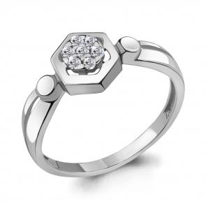 Серебряное кольцо AQUAMARINE с фианитом А68529А фото