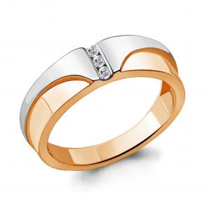 Кольцо из золочёного серебра AQUAMARINE с фианитом А68536А-пк фото