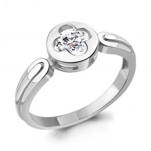 Серебряное кольцо AQUAMARINE с фианитом А68550 фото