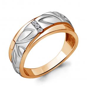 Кольцо из золочёного серебра AQUAMARINE с фианитом А68557А-пк фото