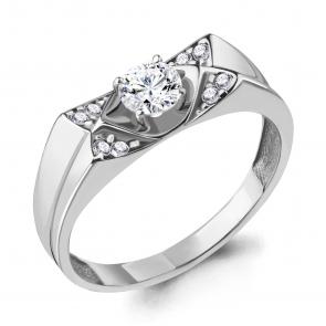 Серебряное кольцо AQUAMARINE с фианитом А68568А фото