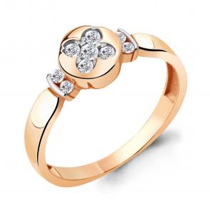 Кольцо из золочёного серебра AQUAMARINE с фианитом А68588А-п фото