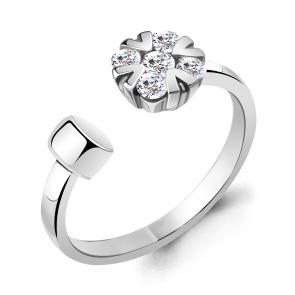 Серебряное кольцо AQUAMARINE с фианитом А68623А фото