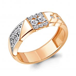 Кольцо из золочёного серебра AQUAMARINE с фианитом А68628А-п фото