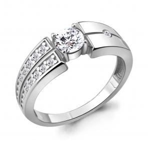 Серебряное кольцо AQUAMARINE с фианитом А68630А фото