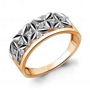 Кольцо из золочёного серебра AQUAMARINE с фианитом А68637А-пк фото