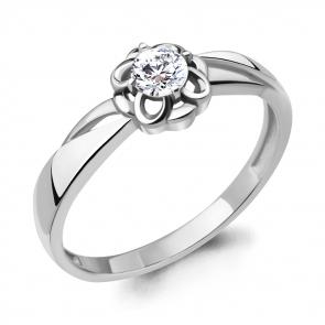 Серебряное кольцо AQUAMARINE с фианитом А68643А фото