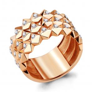 Кольцо из золочёного серебра AQUAMARINE с фианитом А68656А-п фото