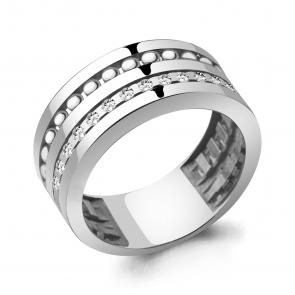 Серебряное кольцо AQUAMARINE с фианитом А68660А фото