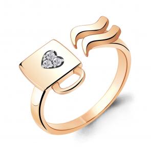 Кольцо из золочёного серебра AQUAMARINE с фианитом А68673А-п фото