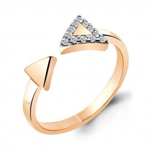 Кольцо из золочёного серебра AQUAMARINE с фианитом А68674А-п фото