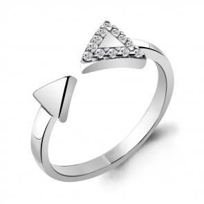 Серебряное кольцо AQUAMARINE с фианитом А68674А фото