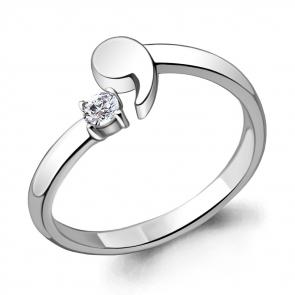 Серебряное кольцо AQUAMARINE с фианитом А68678А фото