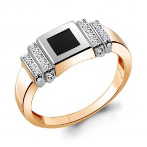 Кольцо из золочёного серебра AQUAMARINE с фианитом А68724АЧ-пк фото