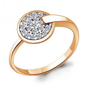 Кольцо из золочёного серебра AQUAMARINE с фианитом А68750А-п фото