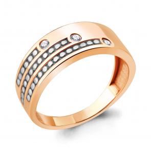 Кольцо из золочёного серебра AQUAMARINE с фианитом А68754А-пк фото