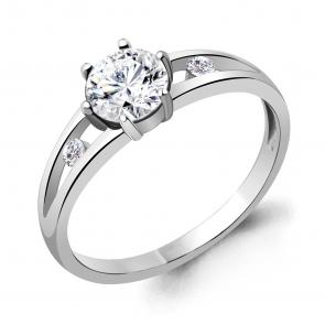 Серебряное кольцо AQUAMARINE с фианитом А68784А фото