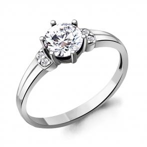 Серебряное кольцо AQUAMARINE с фианитом А68785А фото