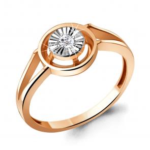 Кольцо из золочёного серебра AQUAMARINE с фианитом А68802-пк фото