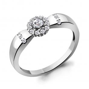 Серебряное кольцо AQUAMARINE с фианитом А68811А фото