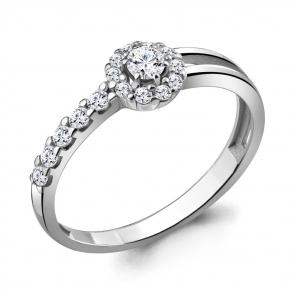 Серебряное кольцо AQUAMARINE с фианитом А68812А фото