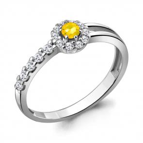 Серебряное кольцо AQUAMARINE с фианитом А68812АЕ фото