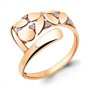 Кольцо из золочёного серебра AQUAMARINE с фианитом А68818А-п фото