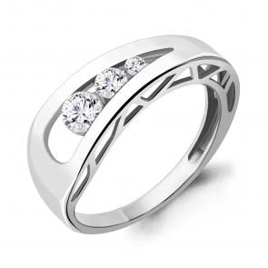 Серебряное кольцо AQUAMARINE с фианитом А68828А фото