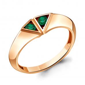 Кольцо из золочёного серебра AQUAMARINE с гидротермальным изумрудом А68829Г-п фото