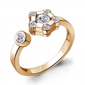 Кольцо из золочёного серебра AQUAMARINE с фианитом А68830А-п фото