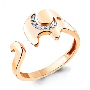 Кольцо из золочёного серебра AQUAMARINE с фианитом А68832А-п фото