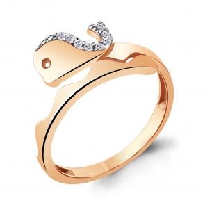 Кольцо из золочёного серебра AQUAMARINE с фианитом А68833А-п фото