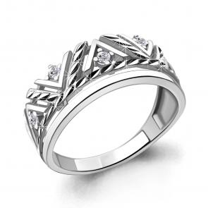 Серебряное кольцо AQUAMARINE с фианитом А68845А фото