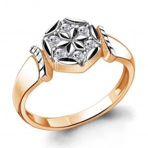 Кольцо из золочёного серебра AQUAMARINE с фианитом А68846А-пк фото