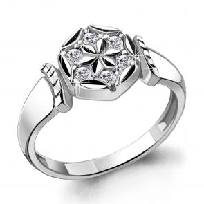 Серебряное кольцо AQUAMARINE с фианитом А68846А фото