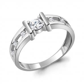 Серебряное кольцо AQUAMARINE с фианитом А68858А фото