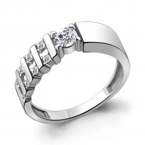 Серебряное кольцо AQUAMARINE с фианитом А68861А фото