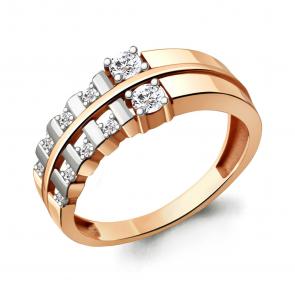 Кольцо из золочёного серебра AQUAMARINE с фианитом А68863А-пк фото