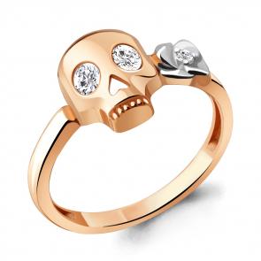 Кольцо из золочёного серебра AQUAMARINE с фианитом А68900А-пк фото