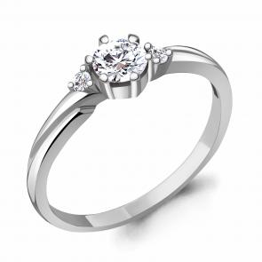 Серебряное кольцо AQUAMARINE с фианитом А68917А фото