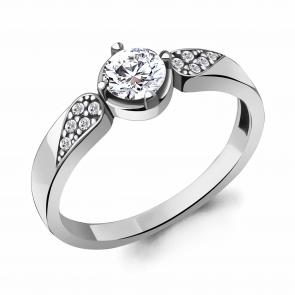Серебряное кольцо AQUAMARINE с фианитом А68931А фото