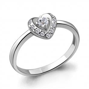 Серебряное кольцо AQUAMARINE с фианитом А68934А фото