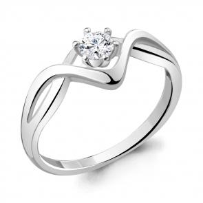 Серебряное кольцо AQUAMARINE с фианитом А68942А фото