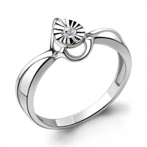 Серебряное кольцо AQUAMARINE с фианитом А68976 фото