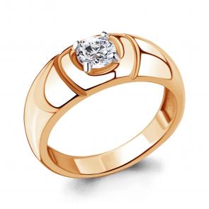 Кольцо из золочёного серебра AQUAMARINE с фианитом А68983-п фото