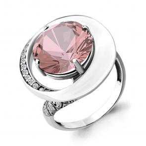 Серебряное кольцо AQUAMARINE с фианитом и морганитом А6903090А фото