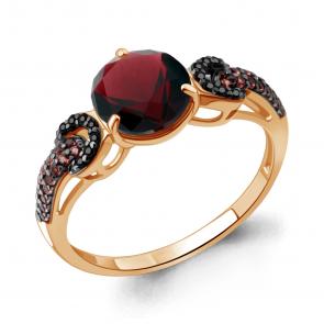 Кольцо из золочёного серебра AQUAMARINE с гранатом, турмалином и ювелирным кристаллом А6903185ЧВ-п фото