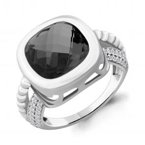 Серебряное кольцо AQUAMARINE с фианитом и ювелирным кристаллом А6903483А фото