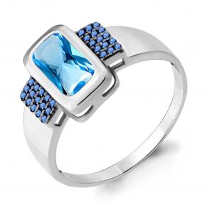 Серебряное кольцо AQUAMARINE с топазом и гидротермальным сапфиром А6903592Б фото